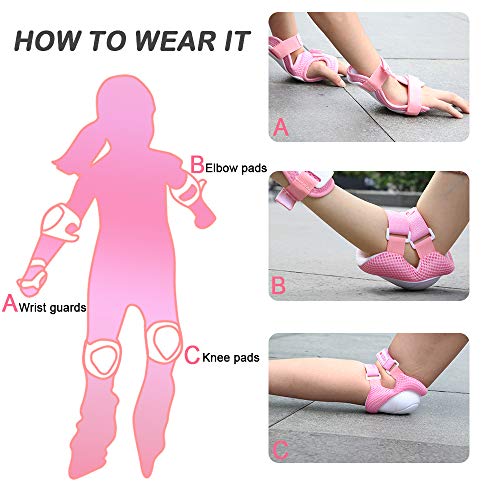 image for CRZKO Knee Pads for Kids,Kids Knee Pads and Elbow Pads Set Child Youth