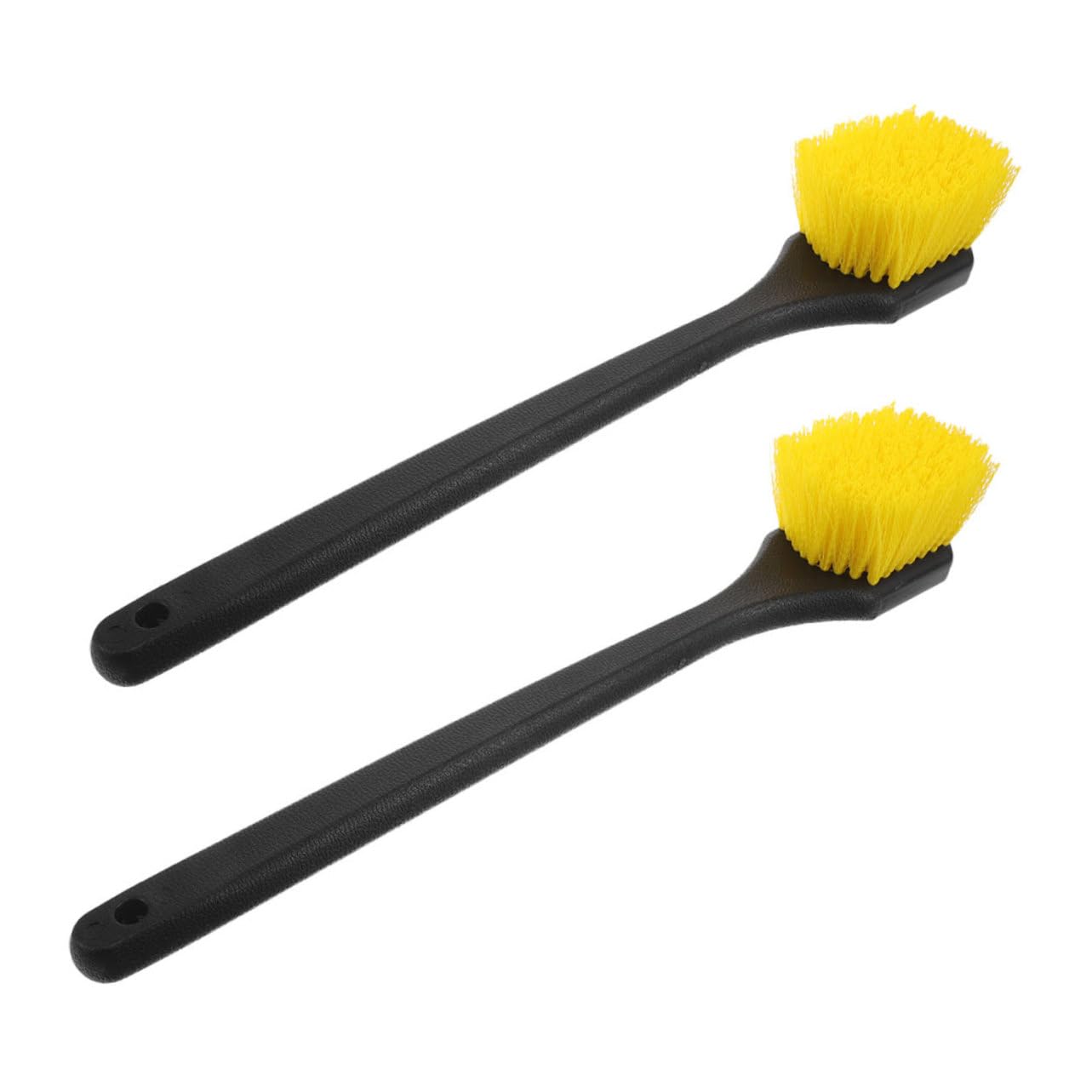 Spazzola Plastica 2 Lungo Pezzi Manico a Cerchi Auto | Pulizia Pneumatici e Ruote, Uso Doppio, Rimozione Sporco, Set per Lavaggio e Detailing