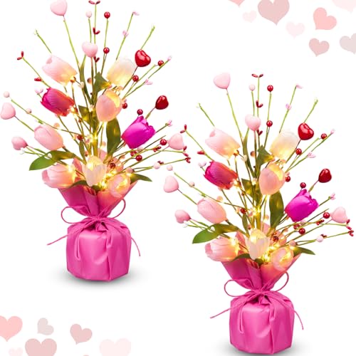 Pinkunn 2 Packs Valentine's Day Table Centerpiece Decor Valentine's Day