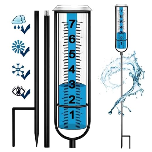 Rain Gauge, Freeze Proof Rain Gauge Outdoor with Stake, Upgrade Water Rain Meter, Rain Measure Gauge for Yard, Adjustable Rain Gauges Outdoors Best Rated, Detachable Rain Gauge for Lawn,Garden