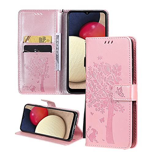 Asdsinfor XiaoMi Mi 9 Lite Case Advanced Wallet Case Credit Cards Slot with Stand for PU Leather Shockproof Flip Magnetic Case for XiaoMi Mi 9 Lite/Mi CC9 / Mi A3 Pro Wishing Tree Rose Gold KT