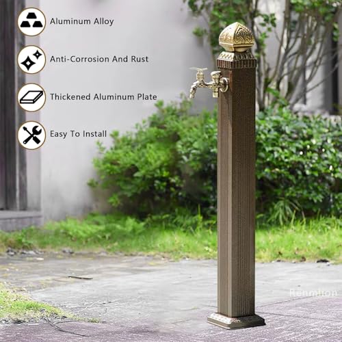 Columna de agua vertical de aluminio para jardín con soporte de manguera 4