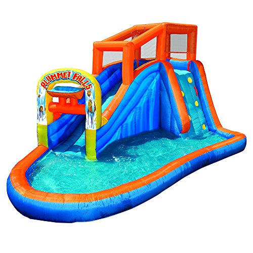 kahuna twin falls outdoor inflatable splash pool backyard water slide park