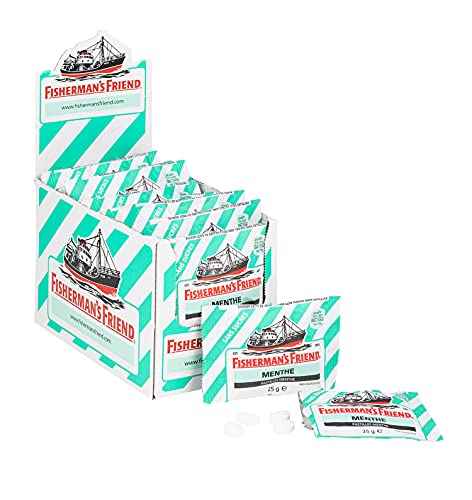 Fisherman's Friend - Sachets Menthe - Pastilles Sans Sucres - Force et Fraîcheur - Haleine Fraîche - Lot Idéal pour le Partage, entre Amis ou au Bureau - 24 Sachets de 25g Chacun