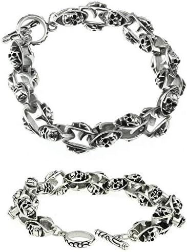 Amazon ステンレス メンズブレスレット スカルチェーン 髑髏 骸骨 メンズアクセサリー パンク ドクロ ブレスレット 通販 Amazon ステンレス メンズブレスレット スカルチェーン 髑髏 骸骨 メンズアクセサリー パンク ドクロ ブレスレット 通販