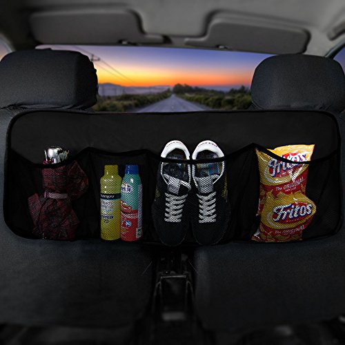 FH Group E-Z Travel Multi-Pocket Trunk Organizer, (BLACK) Universal Fit, Waterproof Large Capacity Hanging Car Organizer Seat Back Protectors Multi-Pocket Car Travel Storage Durable Foldable Storage
