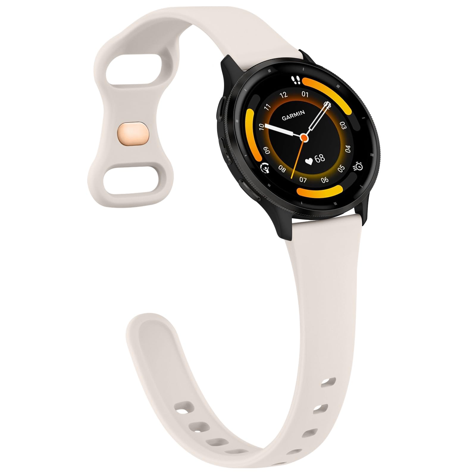 Slim Strap for Garmin Forerunner 255, 265, Venu 2/Venu 3/Vivoactive 4 45mm, 22mm Soft Slim Silicone Quick Release Band for 255/265 Music,Legacy Hero Strap Starlight