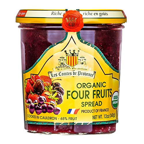 Four Red Fruits Jam Spread Usda Сurrant Strawberry Cherry Raspberry Organic Preserve – 12 Oz / 340 G – Made In France Traditional Jam Non Gmo Gluten Free #TOP25