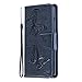 Produktbild Hülle für Samsung Galaxy S21 Ultra 5G Leder Flip Case Tasche Schmetterling Wallet Handyhülle Kunstleder Bookstyle Brieftasche Schutzhülle Handytasche Magnetisch Kartenfach Ständer Blau