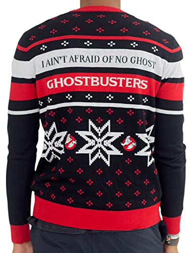 Ghostbusters Meghosdpu004 Pullover, Nero, L Uomo