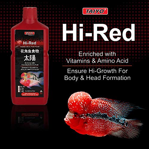 TAIYO HI-RED Premium Flower Horn Fish Food,1 Kg 1
