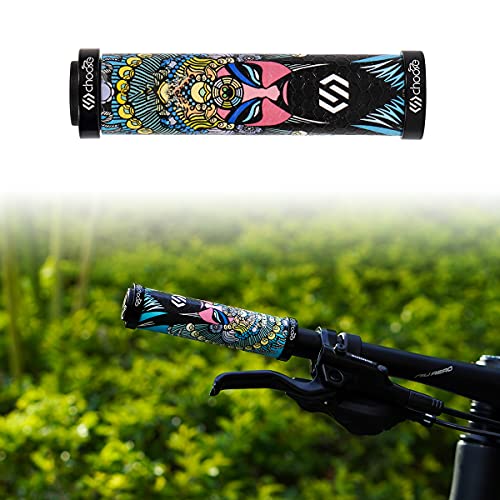 Chooee Silicone Mountain Bike Grips, MTB Grips Double Lock on Bicycle Handlebar Grip GGS, Blue 2 - Image 2