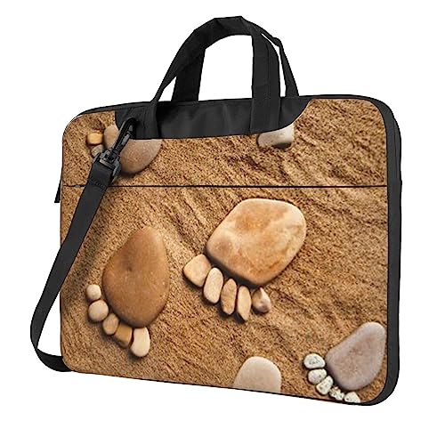 Sac ordinateur motif galets bandoulière réglable pour voyager léger