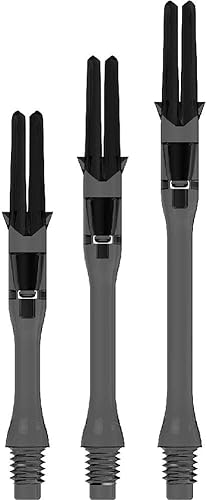 Miniatura 3 de Ejes de dardos estilo L eje L silencioso - ejes de dardos giratorios - negro 130 (extra corto)