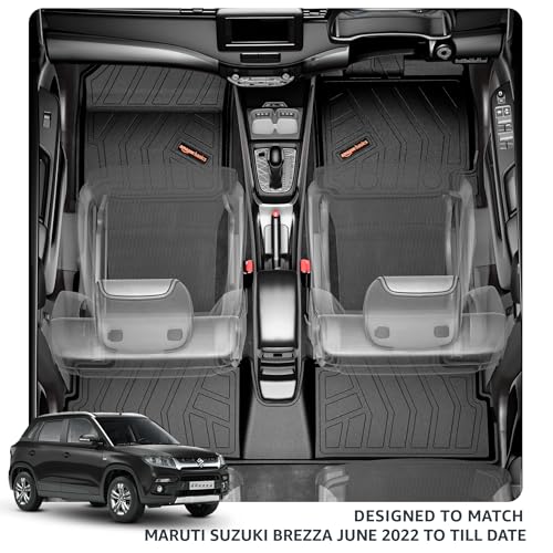 Image of GFX Tpv After-Market Premium Life Long Car Floor Mat Compatible with Brezza (2022) Onwards (Black)