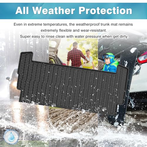 Image of Mixsuper Cargo Liner for Rivian R1S 2022-2024 2025, All Weather Trunk Mat for R1S Accessories Anti-Slip Trunk Liner Rear Cargo Mat Black
