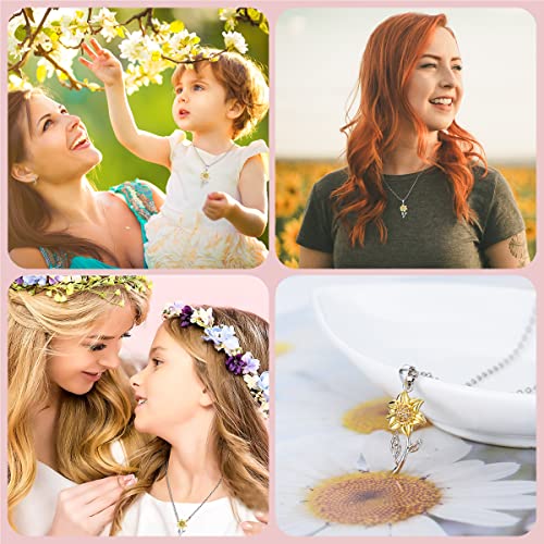 Tarsus Daughter Necklace, Daughter Gifts From Mom Mother's Day Christmas Gift Sunflower Jewerly Birthday #TOP7