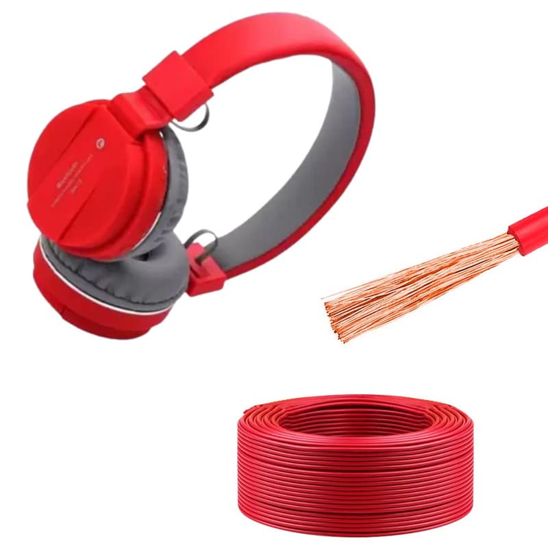 Cospex Combo Pack of 2 Items - Comfortable On-Ear Bluetooth Wireless Headphone, Flexible 0.75mm Copper Wire for Home or Domestic Industrial Electric Wiring, Electric Wire-50Mtr (Red Color)-picture-13