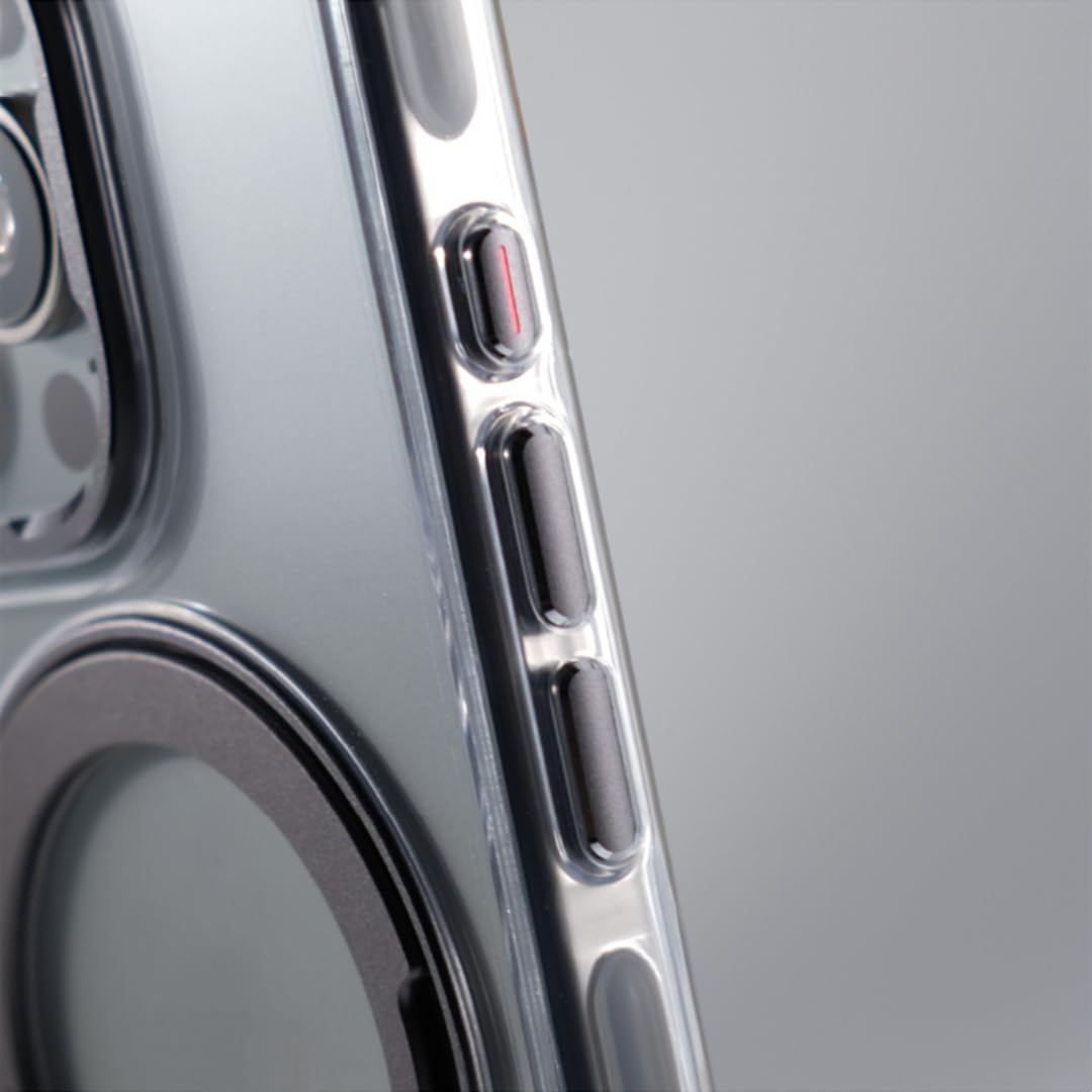 Magnetyczny obrotowy uchwyt na telefon z podstawką do iPhone'a 15 Pro, etui bezprzewodowe z PC (do iPhone'a 15 Pro/BIAŁY)