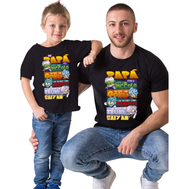Pack camisetas padre e hijo/a GOKU. Regalo ideal para EL DÍA DEL PADRE.