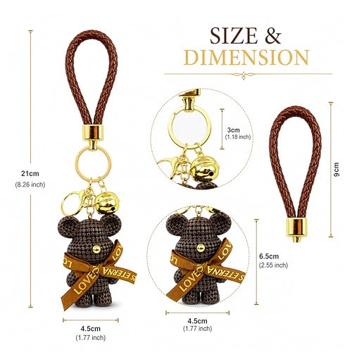 Image of Storite Bunny Keychain for Women & Girls, Cute Rabbit Bag Charm with Heart Pendant, Braided Strap & Bell, Fashion Key Ring for Handbags, Backpacks & Car Keys
