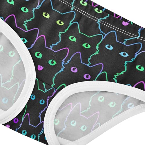 Girls Underwear Soft Cotton Colorful Cat Kids Panties in Sizes 2/3t, 4t, 5t, 6 and 84