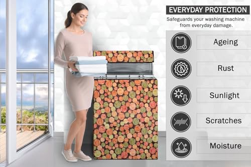 Image of Stylista Washing Machine Cover Compatible for Godrej 6.5 Kg Fully-Automatic Top Loading WT EON 651 PFH, Abstract Pattern Multicolor