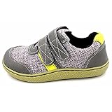 Schuhweite: Norm children Lok Run Jungen-Baby-Kinder-Sneaker-echt Leder-Schuhe-Klettverschluss.Premiumschuhe. (Gray, Numeric_31)