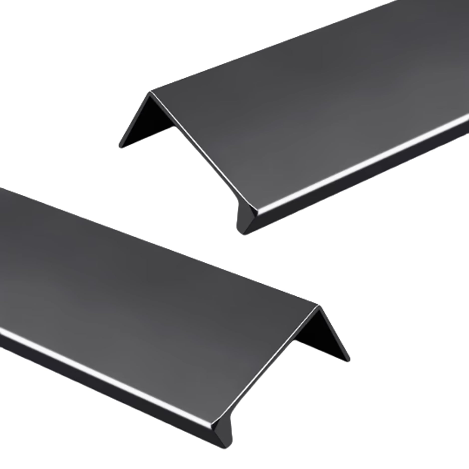JIALUO0318 Invisible Handles Aluminium Alloy Furniture Pull Concealed Pull Kitchen Cupboard Handles Finger Edge Pull Door Knob Cabinet Drawer Handle 2 Piece (Black,Length 1200mm)