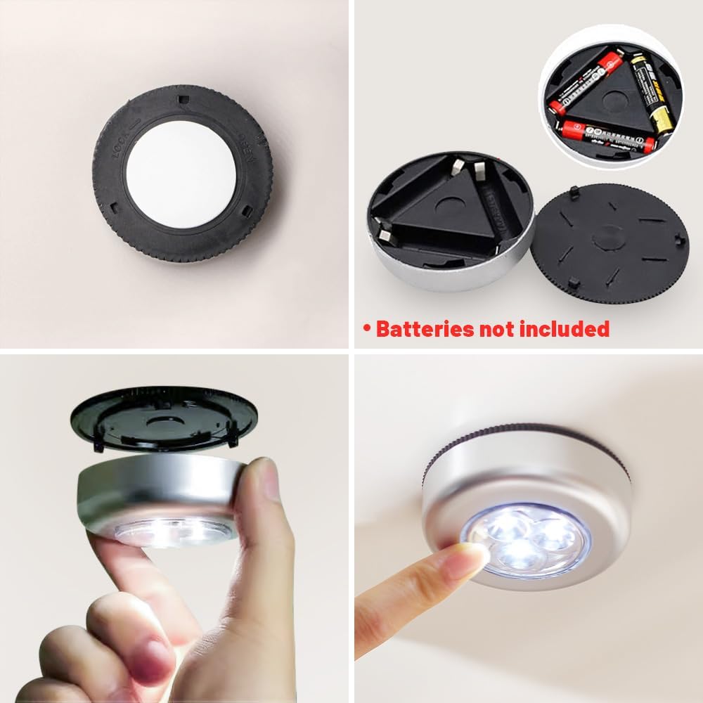 Touch Light with Energy - Saving LED, Stick On Wall Lights for Closet Without Outlet, Wireless Tap Light Battery Powered Push Lights for Hallways, Bedside