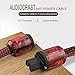 Audiocrast HPC01 HiFi Power Cable, 3.3ft, 125V 15A, Hi-End Amplifier Power Cord Braided Sleeve Audiophile AC Power Cable with US Plug+IEC Connector