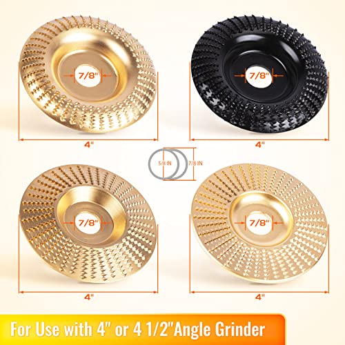 Blekoo 001 4Pc Angle Grinder Wood Carving Disc Set thumb #1