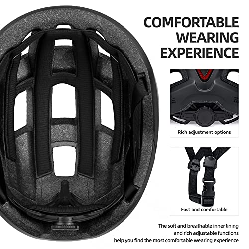 Batfox Bike Helmet Adults Mens Womens Bicycle Helmets Casco Bicicleta Street Urban Commuter Road Cycling Helmet With Rechargeable Led Light Visor Portable Backpack (White-(Lens+Cloth Visor)) #TOP5