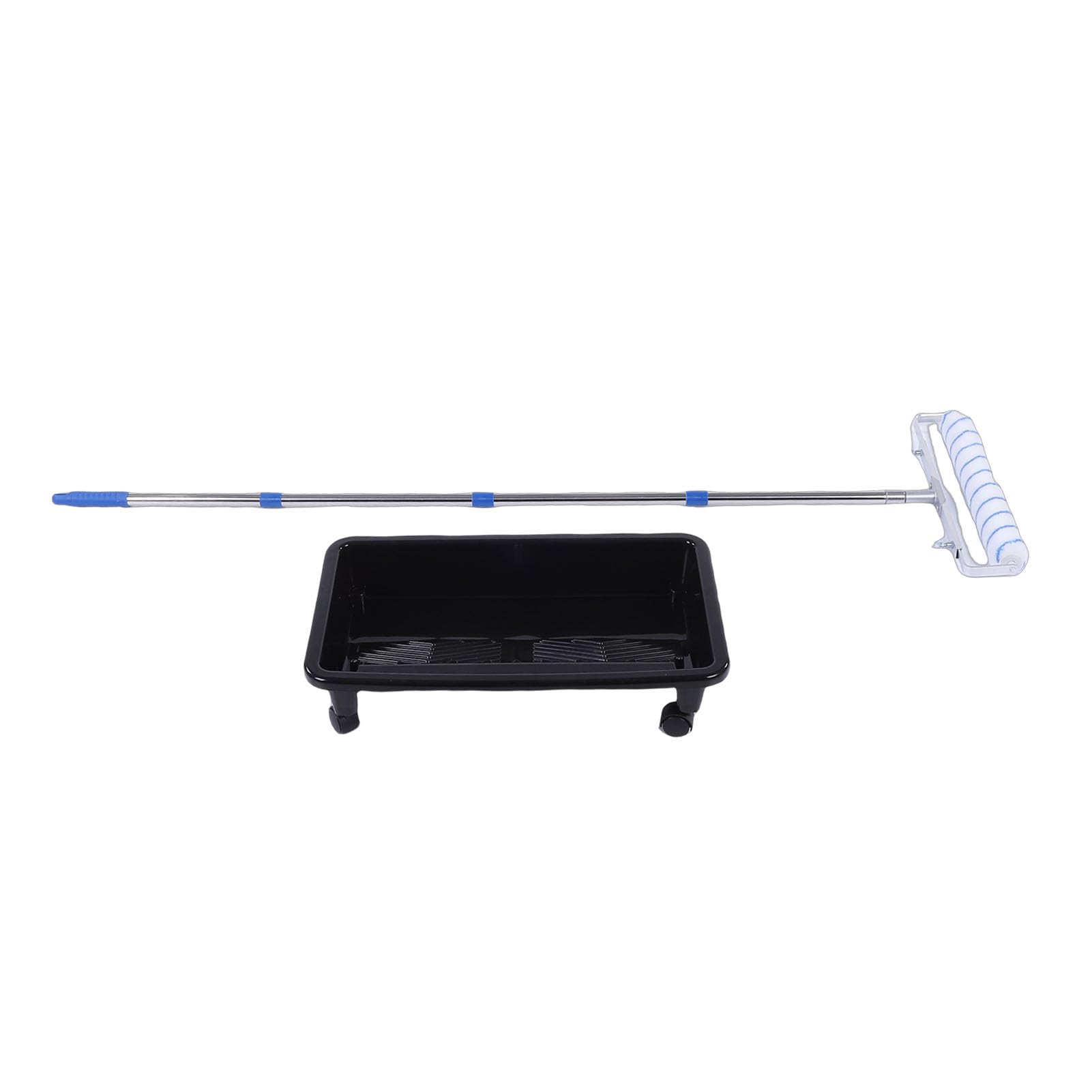 SEAFRONT 18-Zoll-Farbroller-Set, ABS-Edelstahl-Polyester-Malwerkzeuge mit Tablett und Verlängerungsstange, 45,7-cm-Rollenabdeckung, für DIY-Innenwände, Räume, Deckenanwendungen