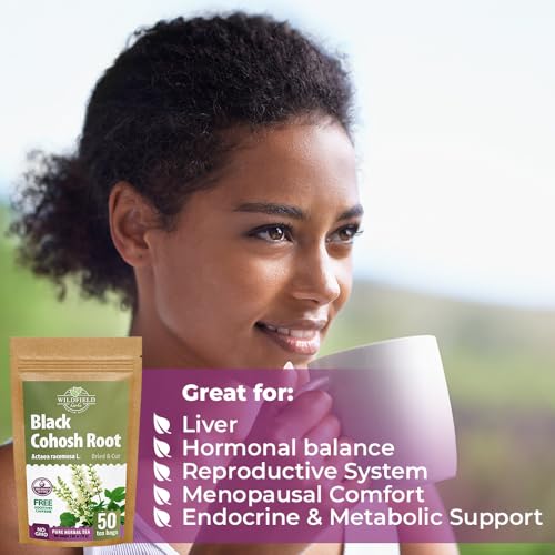 Image of 50 bags Black Cohosh Tea Black Cohosh Root Herbal Tea (Actaea racemosa) - 50 Count 2 g Tea Bags Herb Tea Cohosh