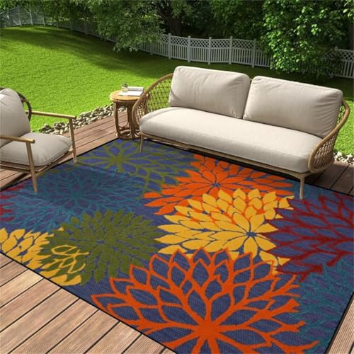 QGYFRE Alfombras De Habitacion Pequeñas BLU Pasillo Largas 70x140CM Alfombra Entrada casa Exterior Decorativa Color Naranja y Verde. Salon