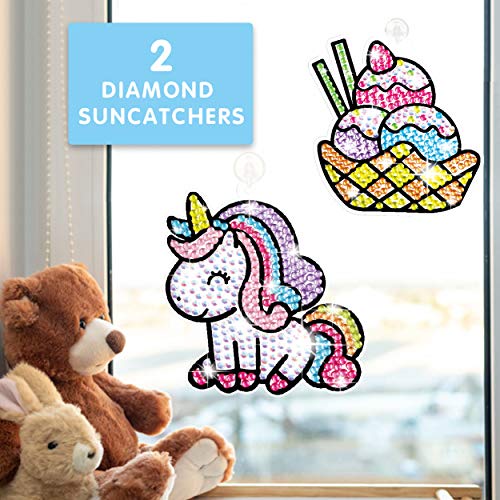 Big Gem Diamond Painting Kit for Kids Make Your Own 16 Magical Stickers 2 Suncatchers Arts and Crafts for Girls and Kids Diamond Art for Kids Creativity DIY Paint Arts Supplies