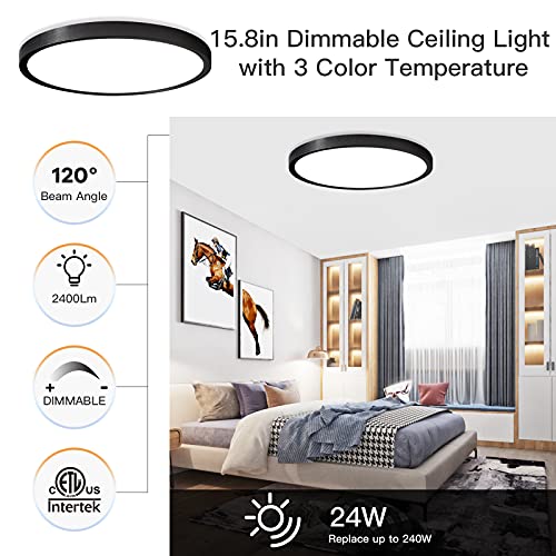 Ocioc Flush Mount Ceiling Light Black thumb #1