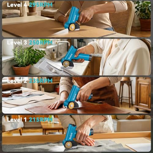 Image of Bluebow Cordless Electric Scissors, Rechargeable Cardboard Cutter | LED Light,4-Speed Settings, Safety Lock, 2 Blades, USB-C Battery Powered Box Cutter for Carpet, Leather, Fabric, Packages