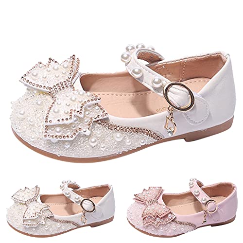 Fashion Four Seasons Children Casual Shoes Girls Flat Pearl Rhinestone Bow Buckle Prom Party Size 6 Toddler Girl Shoes3