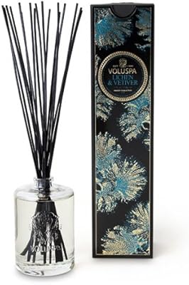 Voluspa Maison Noir Collection Home Ambience Diffuser, Lichen and Vetiver, 6 Ounce