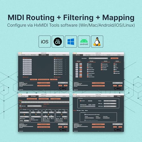 Image of CME H12MIDI Pro Portable USB Host MIDI Interface | Router, Filter, Mapper, TRS A /B + USB-C, 480 Channels, 9V /5V Dual Power, For Complex Rigs and Pedalboards
