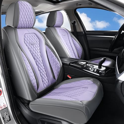 Image of Coverado Automotive Seat Covers, Car Seat Covers Full Set, Purple Car Seat Cover, Car Seat Covers Front Seats Back Seat Cover, Waterproof Car Seat Cushion,Leather Seat Protector Fit for Most Cars