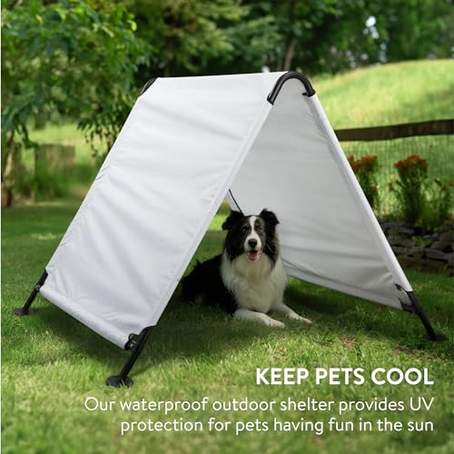 Navaris Hundezelt - Katzenzelt - Hundehöhle XXL - Outdoor und Indoor Hundehütte - Hundezelt große Hunde - Katzenzelt Outdoor - Katzen Zelt - 120 x116 x 96 cm - Weiß