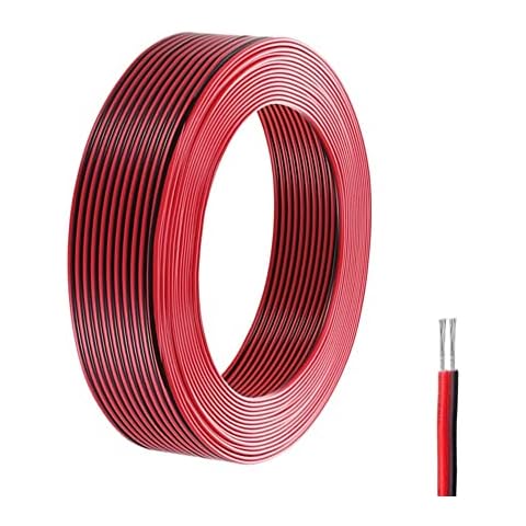 20 Meter Electrical Wire 22AWG Extension Electric Cable 2 Core Flexible Extension Cable Low Voltage 22 Gauge PVC Stranded Tinned Copper Wire for Single Color LED Strip Light Cover
