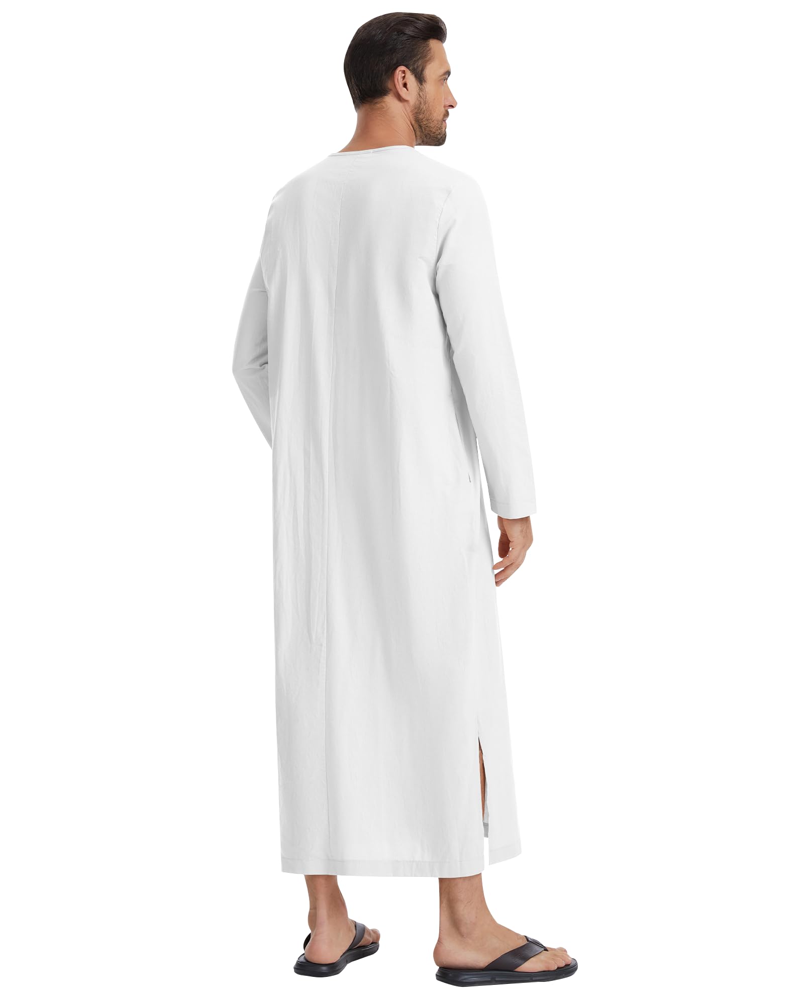 LVCBL Caftan à manches longues pour homme avec poches, coupe universelle, taille M à 3XL