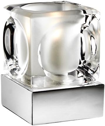 Silver Chrome Ice Cube Glass Dimmable Touch Table Lamp Ideal For Bedside H10cm