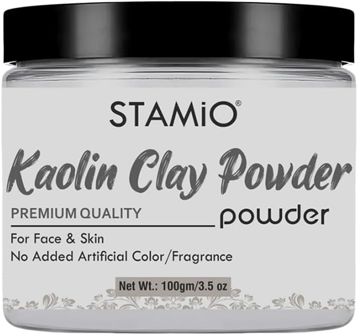 Kaolin Clay Powder 100 gm for Face Pack, Skin Care, Mask, Oily Skin, Cosmetic, Acne, Blackheads, Hair | Natural, Chemical Free White China Mitti | In Jar 3.53 oz