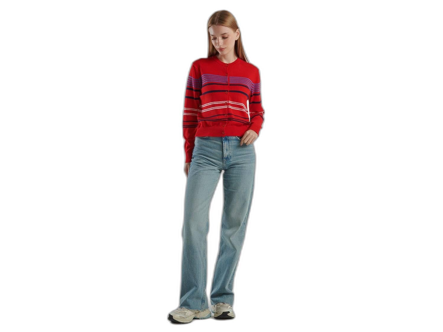 United Colors of Benetton Women's Cardigan Sweater, Blue, XS