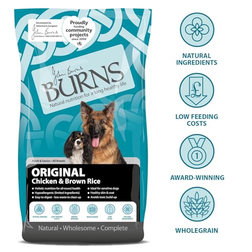 Burns Pet Nutrition Hypoallergenic Complete Dry Dog Food Adult and Senior Dog Original Chicken and Brown Rice 12 kg - Image 3
